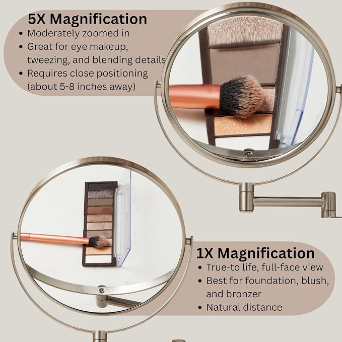 JERDON Wall-Mounted Magnifying Mirror - Image 4