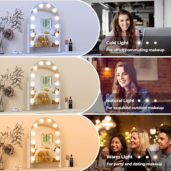 ZL ZELing Vanity Mirror with Lights Makeup Mirror with Lights 12 Dimmable Bulbs - Image 5