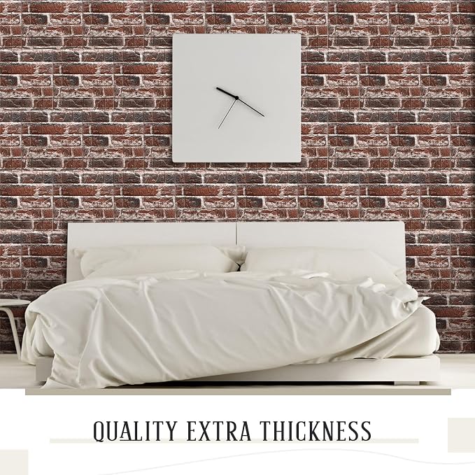 Tinlade 30 Pcs 28.81 Sq ft 3D Wall Panels Peel and Stick Foam Brick Wallpaper - Image 7