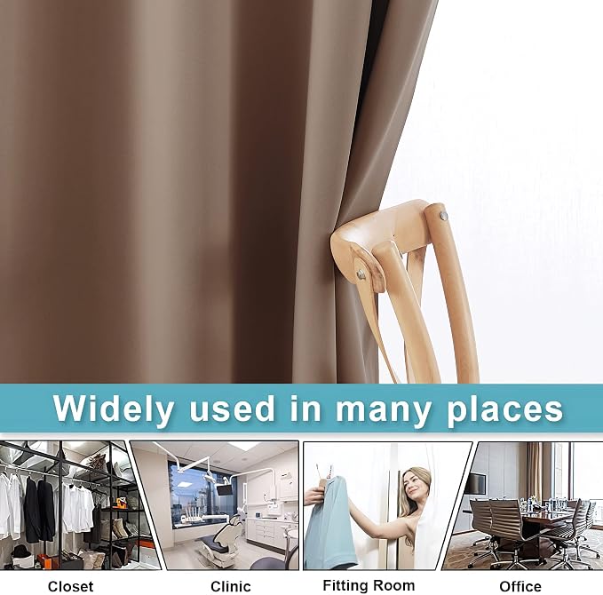 RYB HOME Extra Wide Curtains for Divider Room Separation Soundproof Temporary - Image 5
