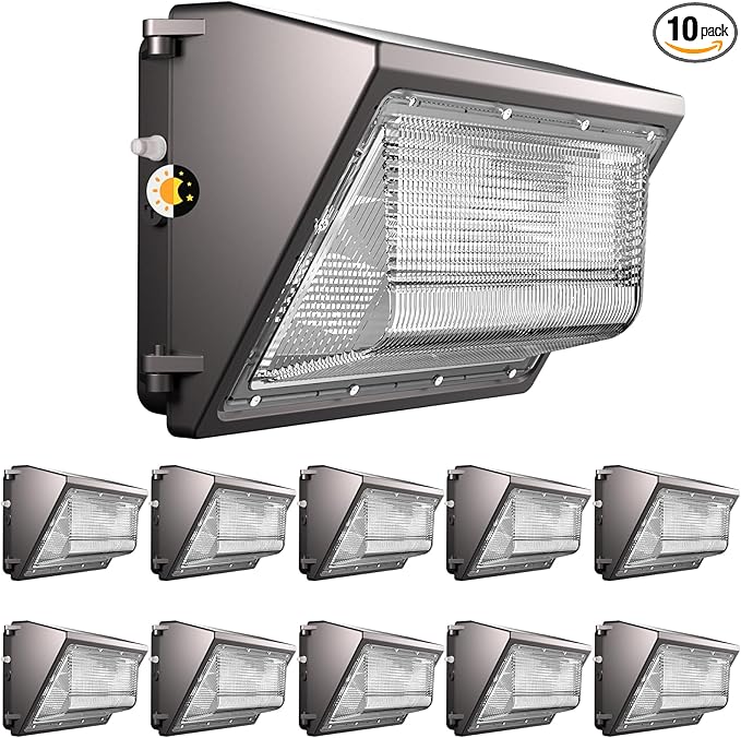 Lightdot 10Pack 100W LED Wall Pack Lights, 100-277v Dusk to Dawn by LightdotLighting