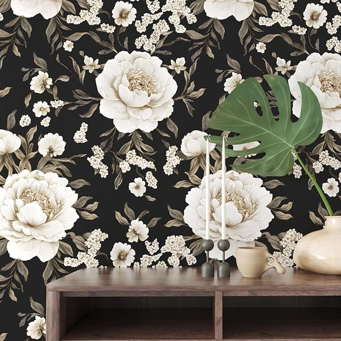 Laatse Boho Wallpaper Peel and Stick Dark Floral Wallpaper - Image 8