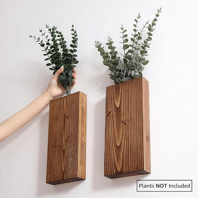 Wood Wall Planter Set of 2, Wood Wall Pocket - Image 5