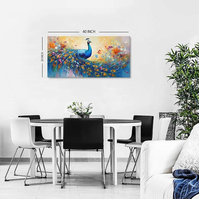 Abstract Peacock Wall Art Colorful Peacock Pictures Wall Decor Abstract Bird - Image 2