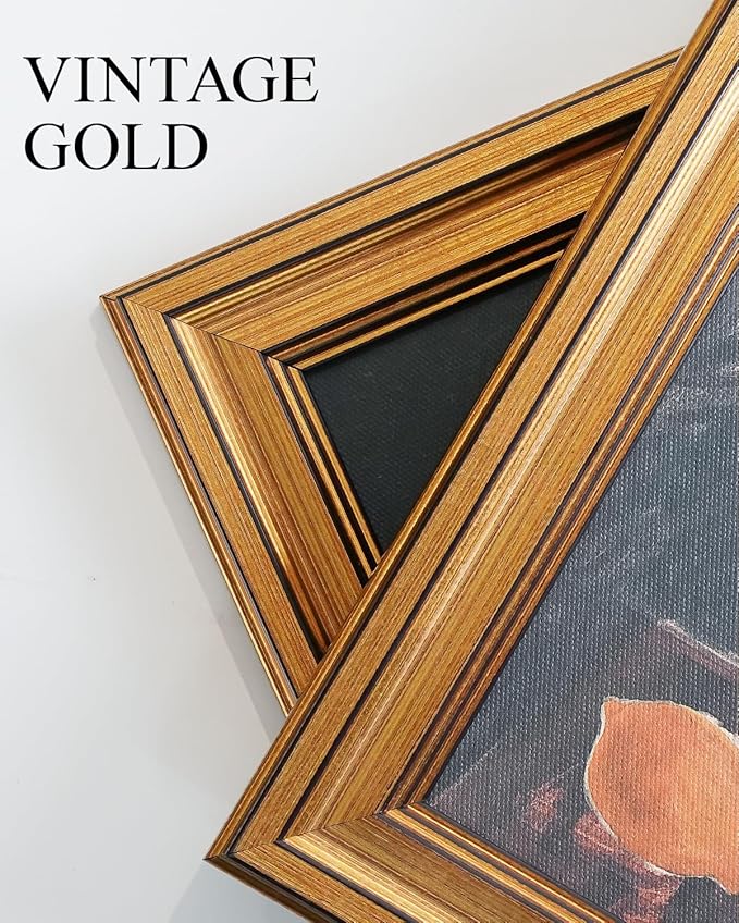 VIYYIEA Vintage Gold Framed Wall Art, Sketch Birds Canvas Painting, Cute but - Image 3