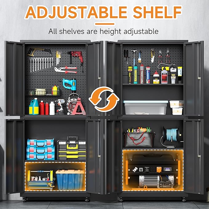 71" H Metal Tool Storage Cabinet - Image 6