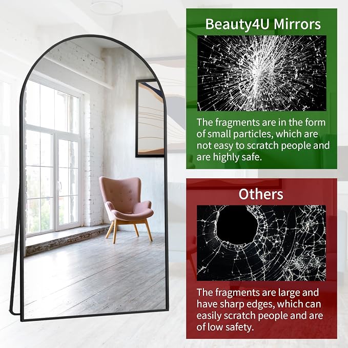 Beauty4U 76" x 37" Arched Full Length Mirror - Image 5