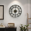 Cuspin 16 Inch Large Wall Clock, Modern Black Metal Clock by Cuspin