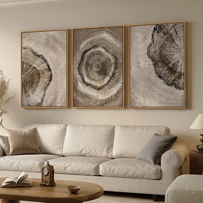 Large Framed Neutral Vintage Wall Art - Image 2