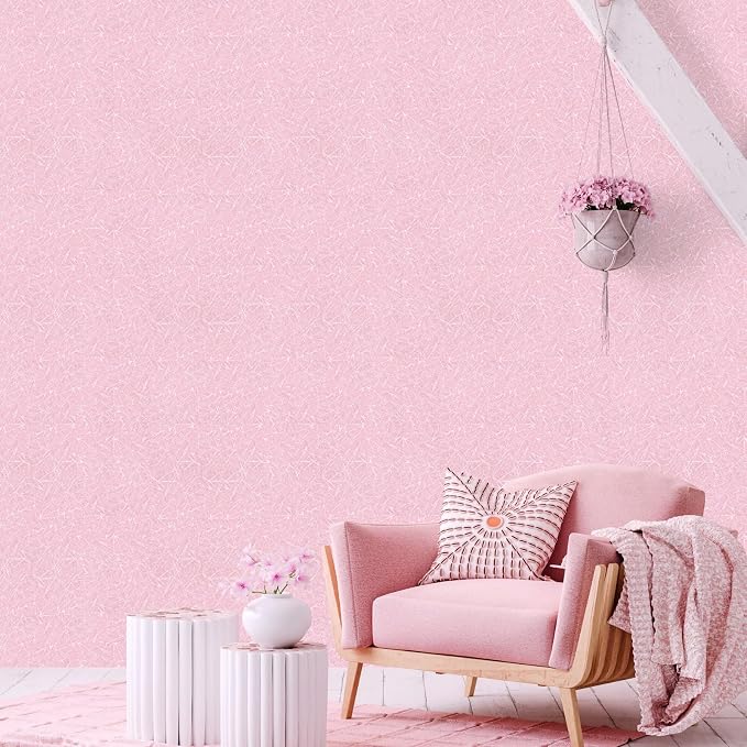 Abyssaly 15.7 inch X 118 inch Pink Wallpaper Embossed Self Adhesive Peel and - Image 4