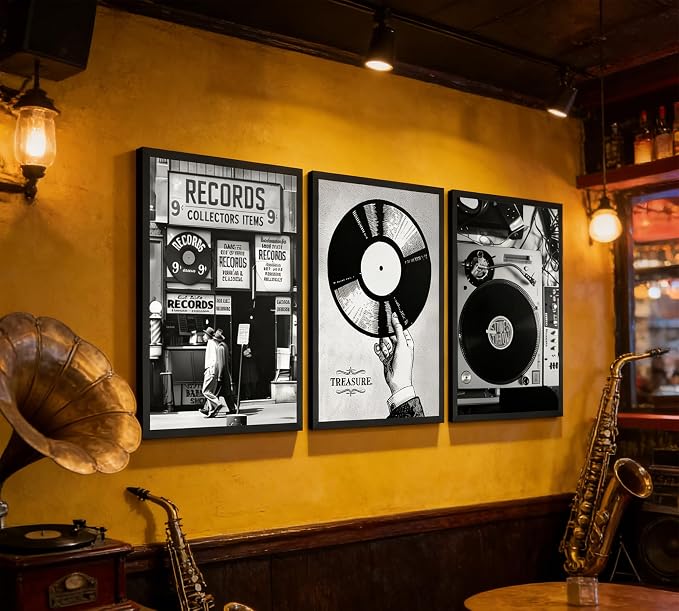 3Pcs Retro Music Poster Wall Art Fashion Black And White Photography Preppy - Image 2