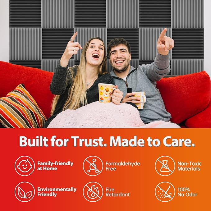 12 Pack Acoustic Panels – Sound Proof Foam Panels - Image 5