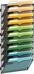 SUPEASY 10 Tier Wall File Organizer, Hanging Wall Mounted Mail Organizer by SUPEASY