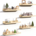 upsimples Floating Shelves for Wall, Wall Shelves for Decor Storage Set of 6 by upsimples