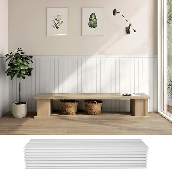 PS Wainscoting Wall Panel Kit, Paintable Waterproof PS Panels by janasse