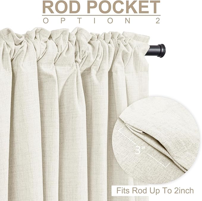 100% Blackout Shield Linen Blackout Curtains - Image 4