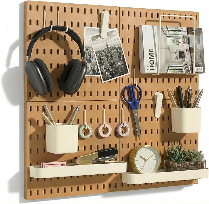 Keepo Peg Board Wall Organizer – Plastic Pegboard Panels, Modular Peg Board by Keepo