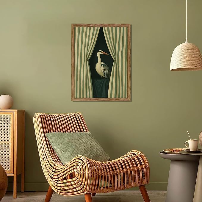 Framed Bird Wall Art, Elegant Heron Canvas Print, Vintage Coastal Bird Wall - Image 8