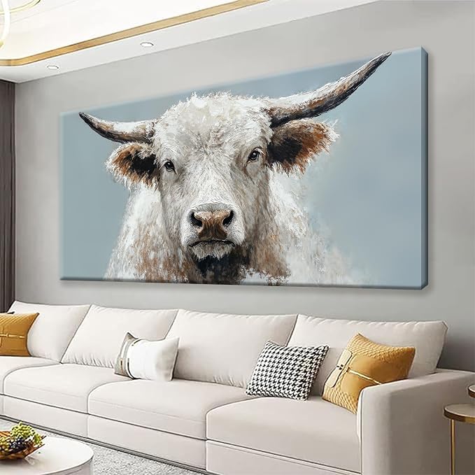Suconvng Highland Cow Wall Art For Living Room Animal Canvas Art Wall Decor by Suconvng