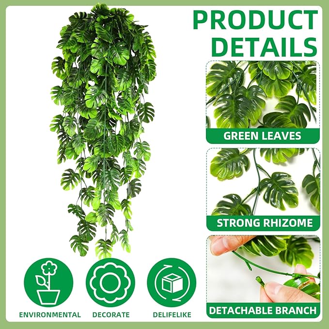 8 Pack Artificial Hanging Plants Fake Greenery Plants Fake lvy Vine - Image 6