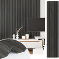 Self Adhesive Wood Slat Wall Paneling Grey/Black 3D Wood Panels by STICKEEP