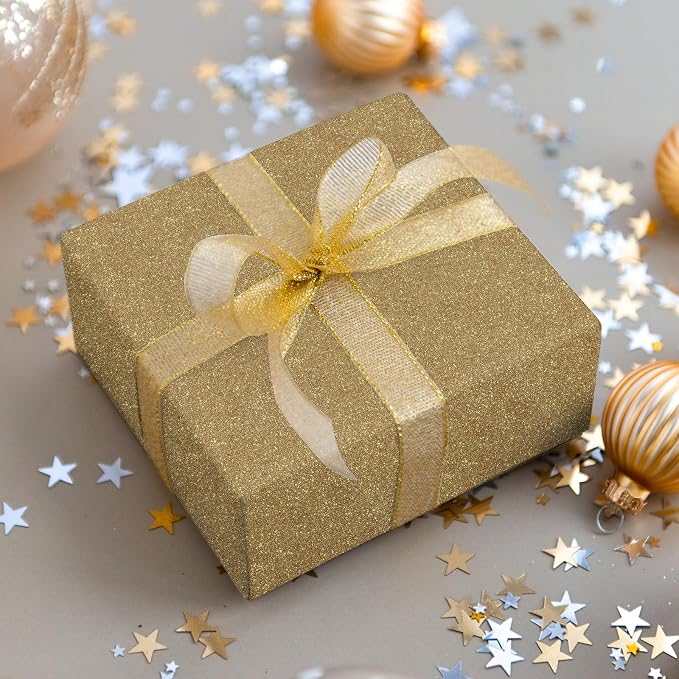 CHIHUT Champagne Gold Glitter Contact Paper Peel and Stick Wallpaper Sparkle - Image 8