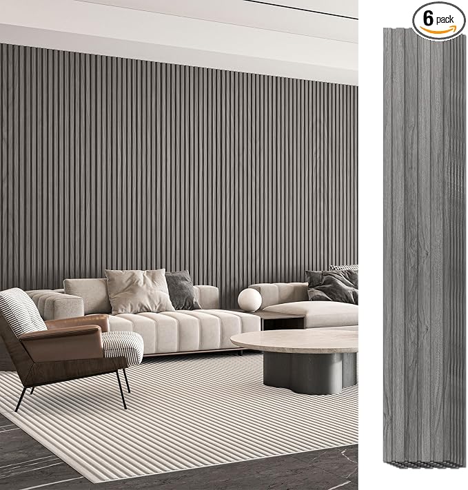 Art3d 6-Piece Wood Slat Panels for Stylish Interior Decor and Ceiling Decoration by Art3d