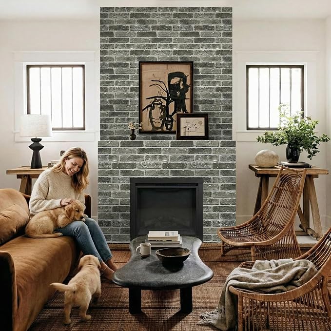 Commomy 3D Peel and Stick Brick, Ultralight Thin PVC Faux Brick Wall Panels - Image 3