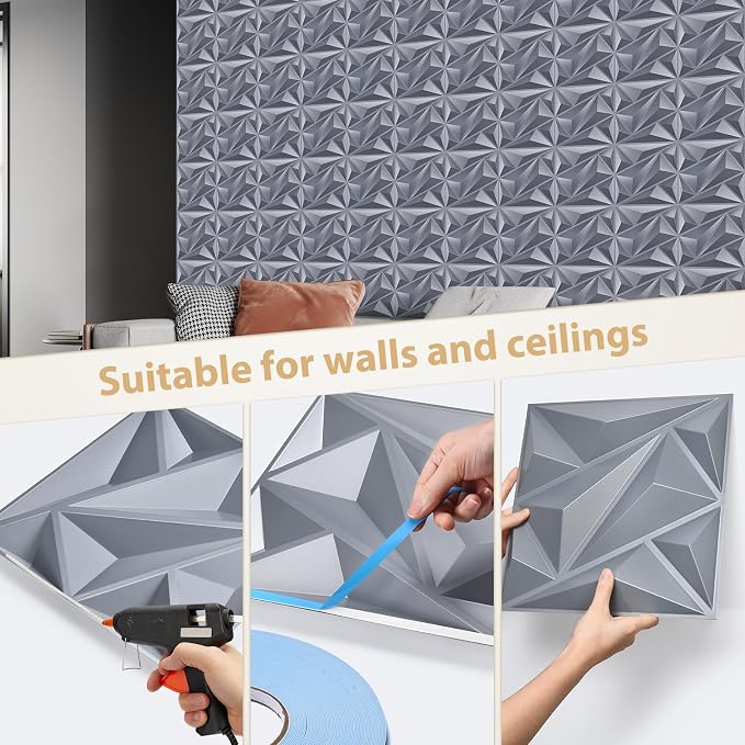 Heikki 30 Pack 3D Wall Panel for Interior Wall Décor, PVC Flower Textured Wall - Image 3