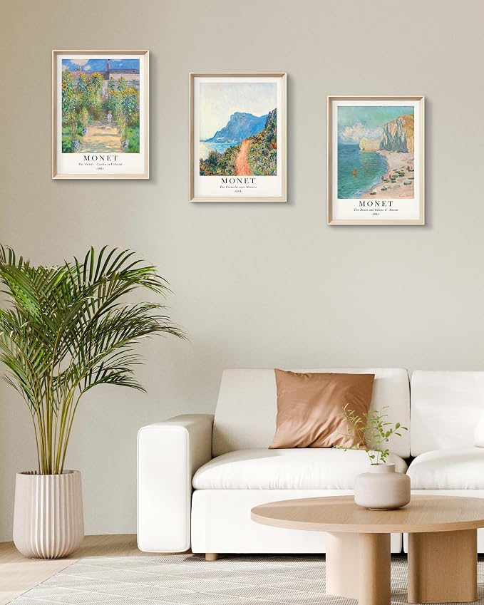 HesenDot Framed Claude Monet Wall Art 3 Piece, 12x16in High Framed Design - Image 8