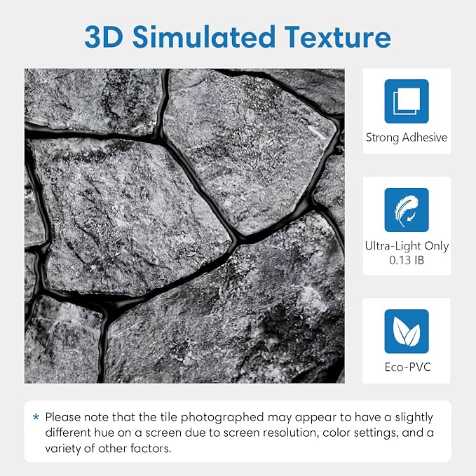 COMSTICKC 3D Faux Stone Wall Panel Peel and Stick Wall Tiles, Ultra-Light Thin - Image 3