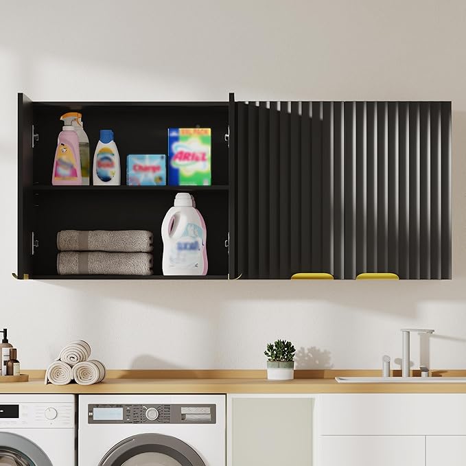 ChooChoo 4 Doors Wall Cabinet Laundry Room, Bathroom Wall Cabinet - Image 6