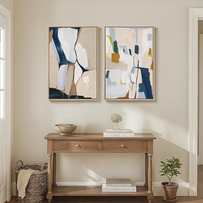 Framed Neutral Abstract Wall Art - Image 4