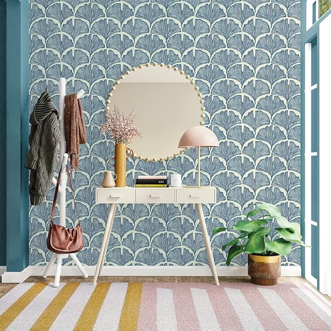 Tempaper x Novogratz Waverly Blue Feather Palm Removable Peel and Stick - Image 3