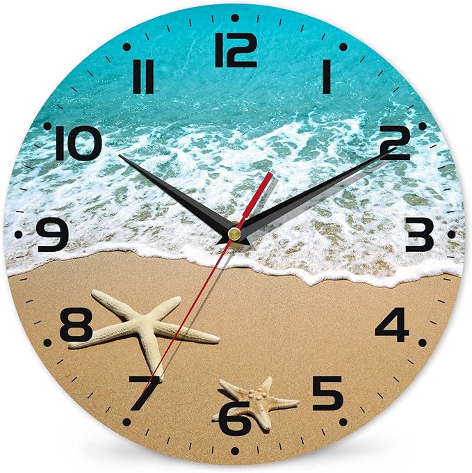 Starfish On A Beach Sand Wall Clock by DEMACYA