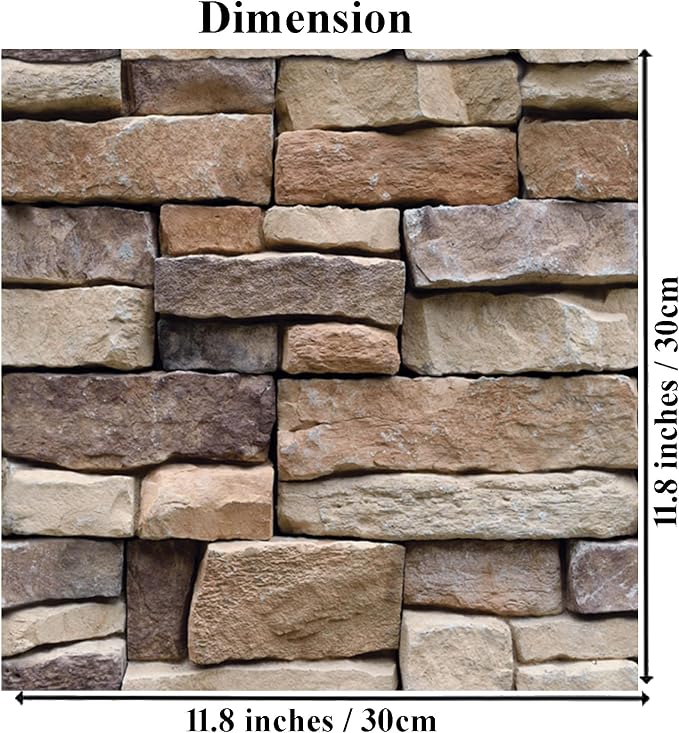 10PCS 3D Wall Panels Peel and Stick, 3D Brick Wallpaper Peel and Stick PVC - Image 2