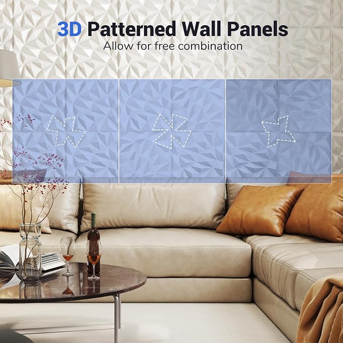 Giantex 40 Pack 3D Wall Panels, Lightweight Waterproof, DIY Cut & Paint - Image 4