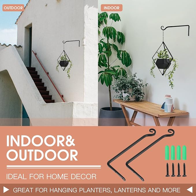 Jardim 2 Pack 10 Inch Premium Decorative Metal Iron Wall Hangers - Image 5