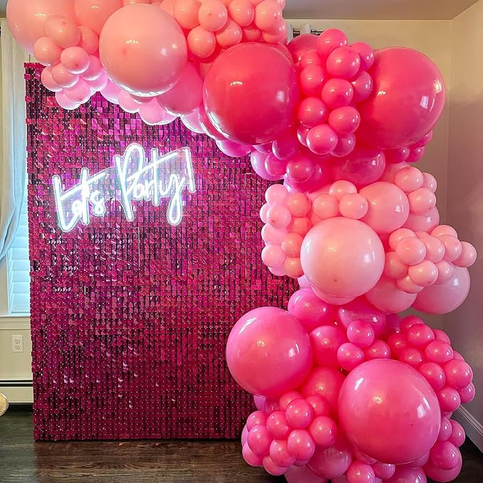 COKAOBE Hot Pink Shimmer Wall Backdrop, Photo Backdrops - Image 7