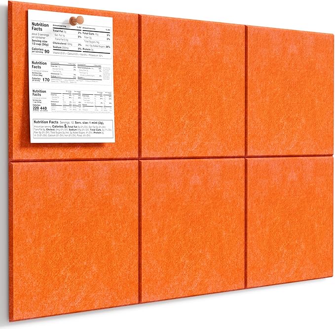 MaxGear Large Cork Board for Wall 36" x 24", 6 Pack Felt Wall Tiles by MaxGear