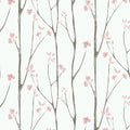 Timeet 197"x16" Floral Wallpaper Peel and Stick Wallpaper White and Pink by Timeet
