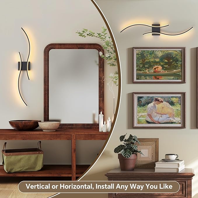 Battery Operated Wall Sconces Set of 2, Dimmable Modern LED Rechargeable Wall - Image 2