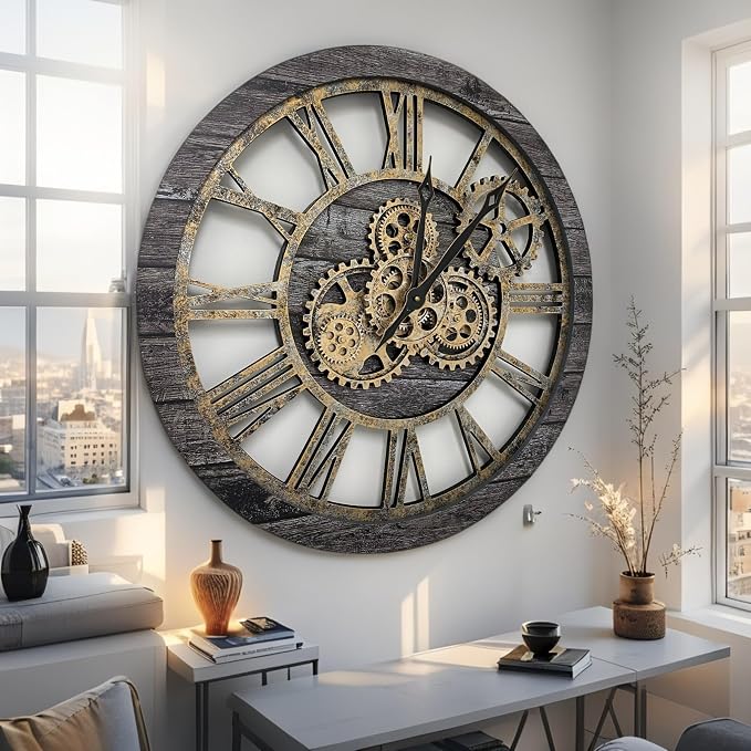 ImprovingLife The Gears Clock The Original Real Moving Gear Wall Clock Vintage - Image 3