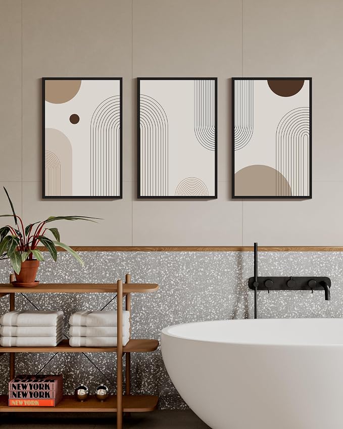 PHOPAGO Boho Wall Art Minimalist Bohemain Framed Wall Printing 16x24in Abstract - Image 4