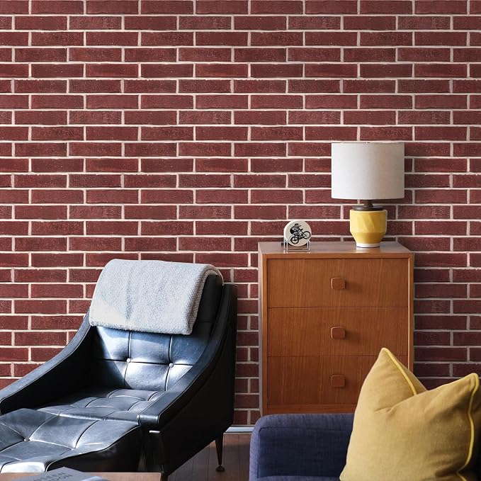 Commomy 3D Peel and Stick Brick, Ultralight Thin PVC Faux Brick Wall Panels - Image 6
