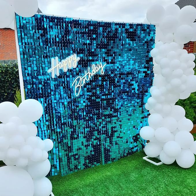 COKAOBE Turquoise Blue Shimmer Wall Backdrop, Photo Backdrops - Image 7