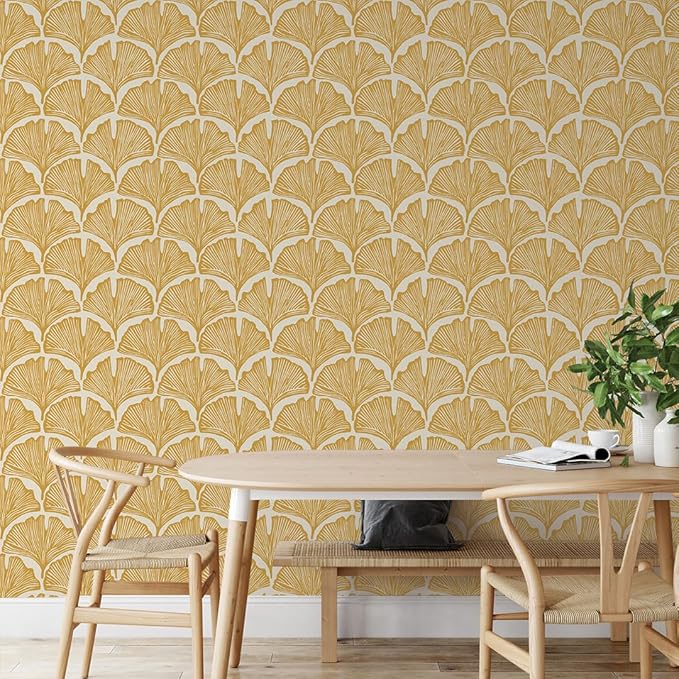 Tempaper x Novogratz Golden Mustard Feather Palm Removable Peel and Stick - Image 5
