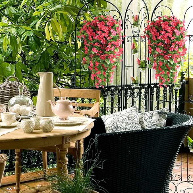 ZFProcess Artificial Fake Hanging Flowers Plants - Image 4
