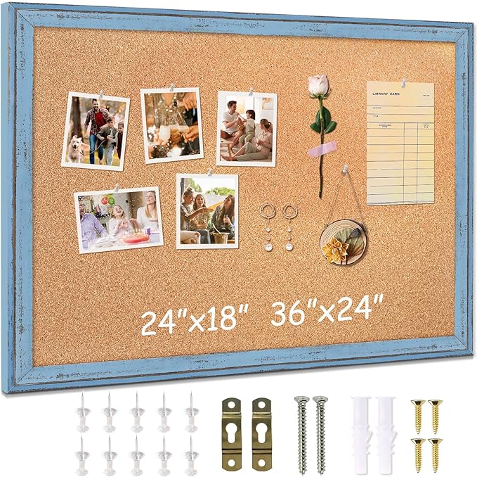 DOLLAR BOSS Cork Boards for Walls, 24 X 18 Inches Bulletin Board Decorative by DOLLARBOSS