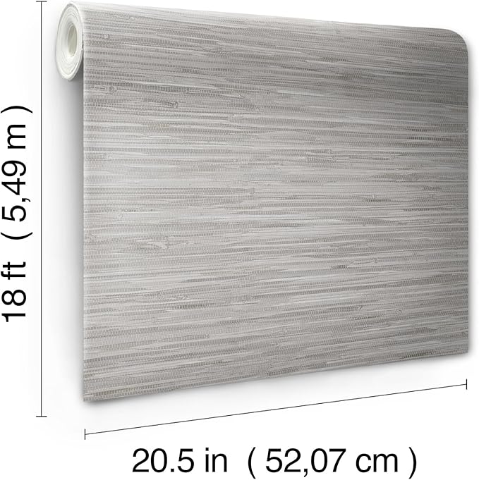 NuWallpaper Grey Grassweave Peel and Stick Wallpaper, Textured Removable - Image 8